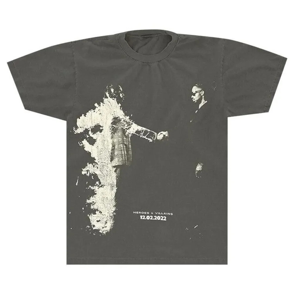 Metro Boomin Heros And‎ Villains Official Merch Concert Tee Size XL Gray Black